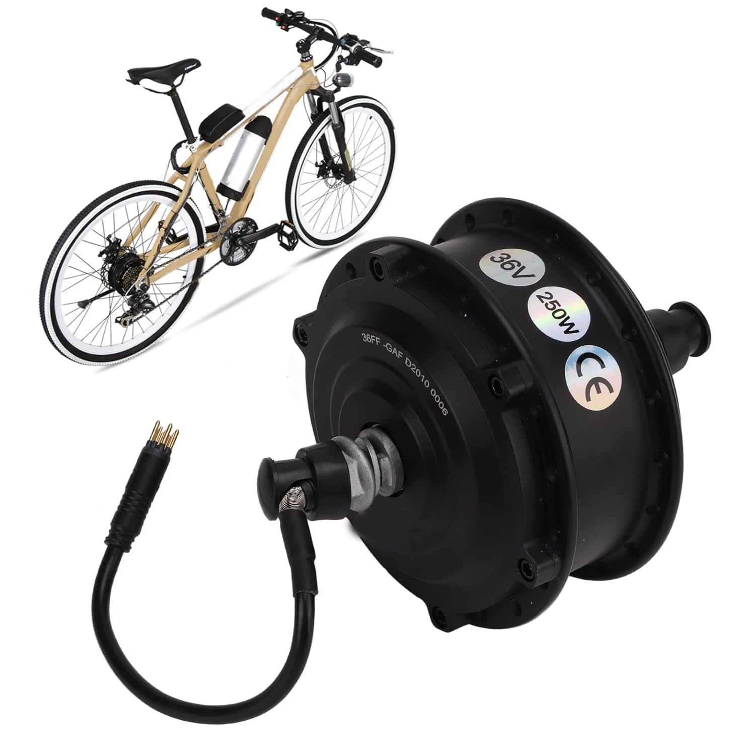 Electric Bicycle Hub Motor, 36V 250W Waterproof Front Wheel Ebike Conversion Motor Kit with 3 Riding Modes