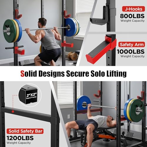 Sportsroyals Power Cage,1600lbs Multi-Function Power Rack with Adjustable Cable Crossover System and More Training Attachment