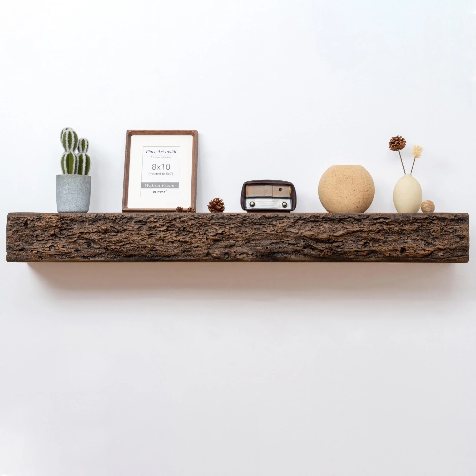 52inch Floating Concrete Fireplace Mantel Shelf,Distressed Brown - Curated Treasures Market