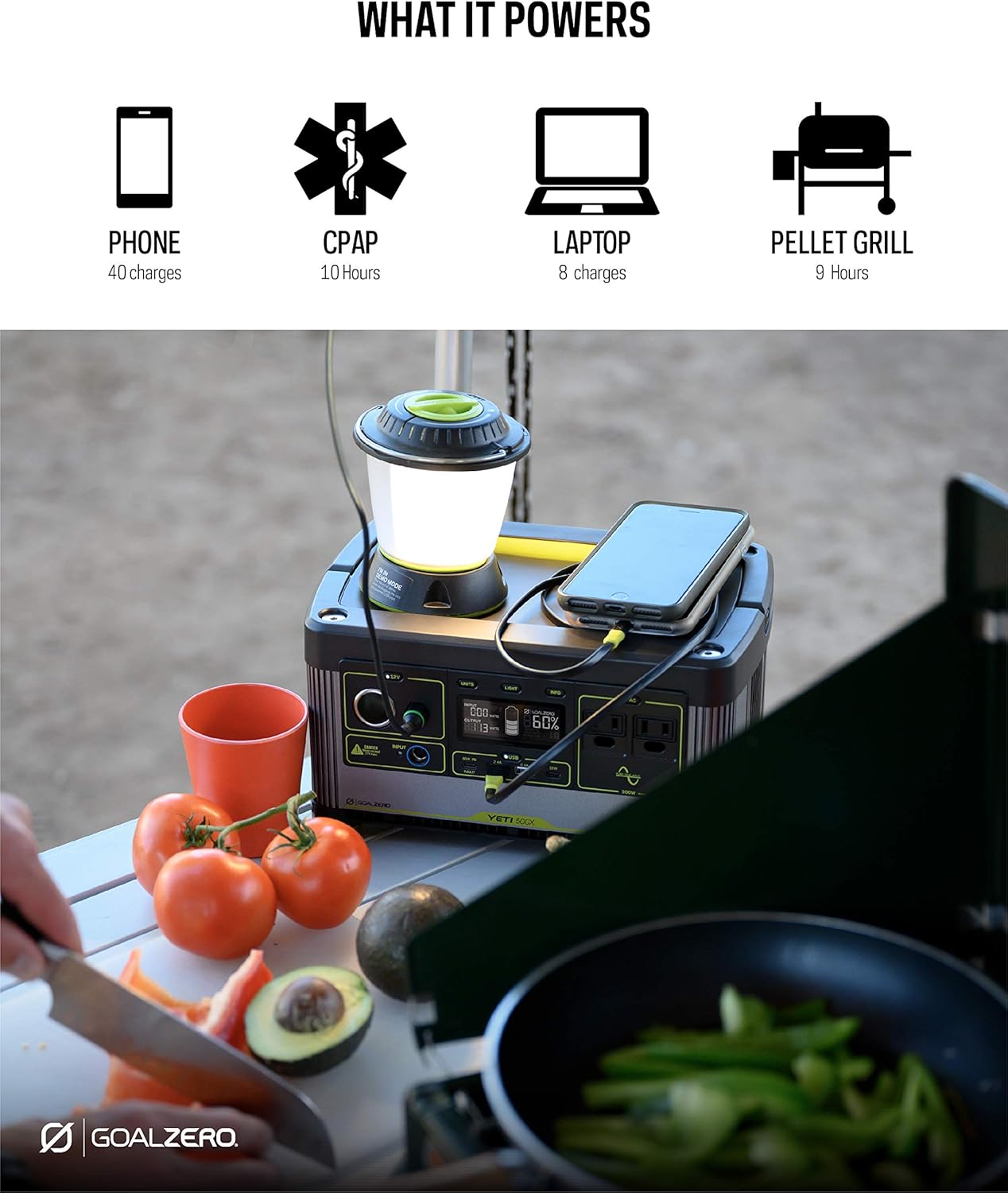 Goal Zero Yeti 500X Portable Power Station, 505Wh Portable Lithium Battery Emergency Power Station, Outdoor Solar Generator