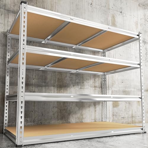 REIBII 48" W Garage Shelving Heavy Duty 3020LBS Storage Shelves 5 Tier Heavy Duty Shelving Adjustable Garage Shelves for Basement, Warehouse