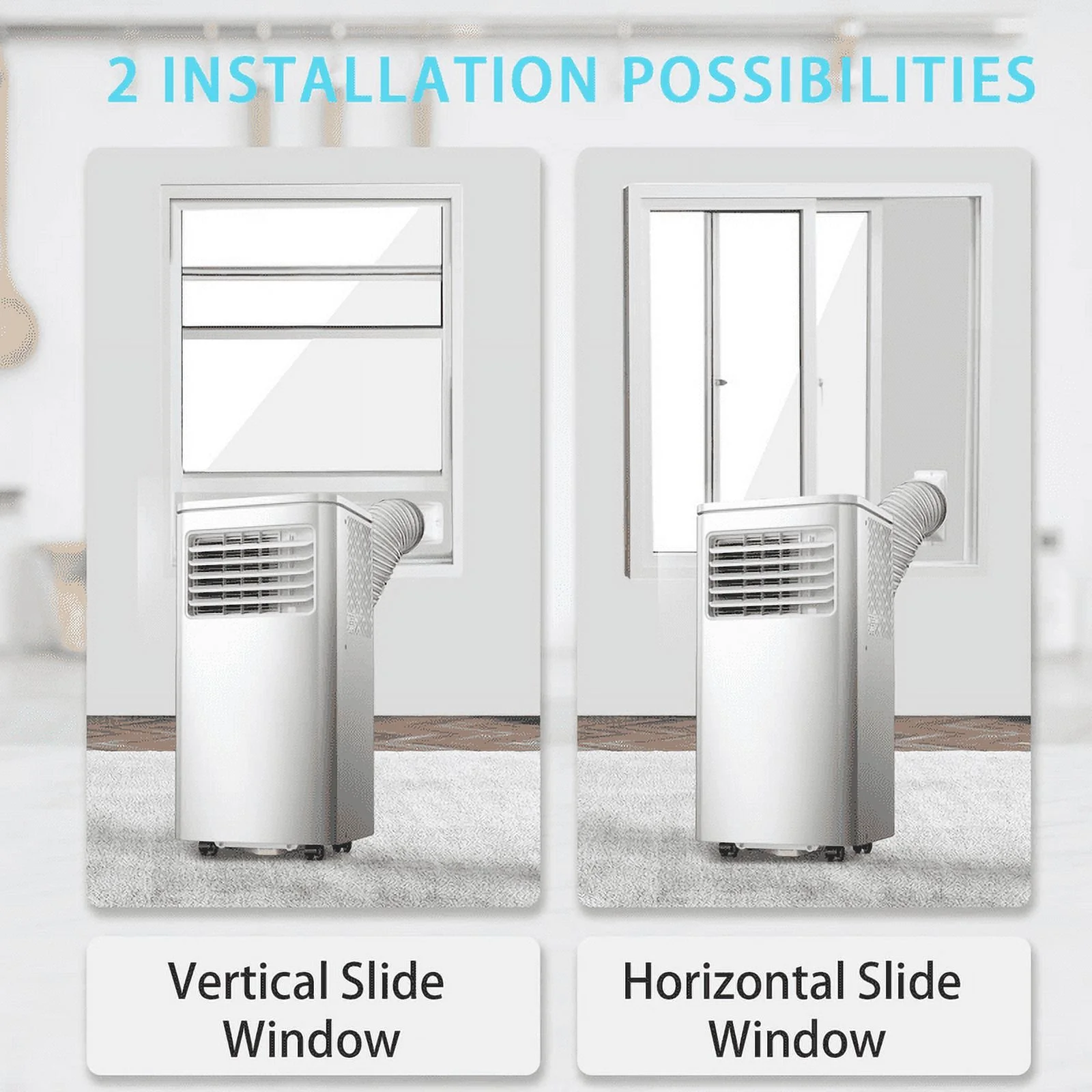 YUKOOL 8000 BTU Portable Air Conditioner,3-in-1 Air Conditioner with Digital Display,with Remote,Portable Air Conditioner for Rooms Below 250 Sqft.