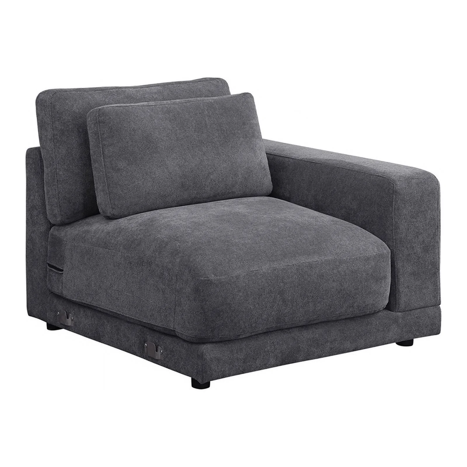 Devion Furniture 5-Piece Upholstered Fabric Modular Sofa in Dark Gray