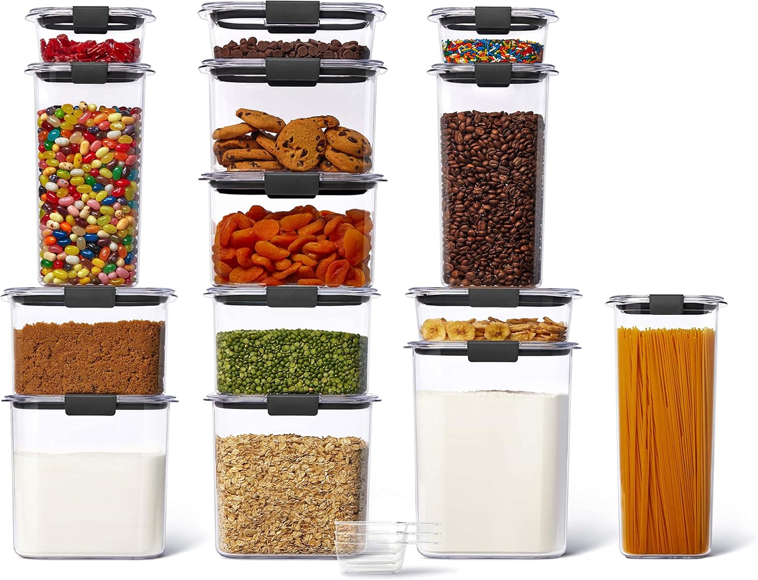 Rubbermaid Brilliance BPA Free Food Storage Containers with Lids, Airtight, for Kitchen and Pantry Organization