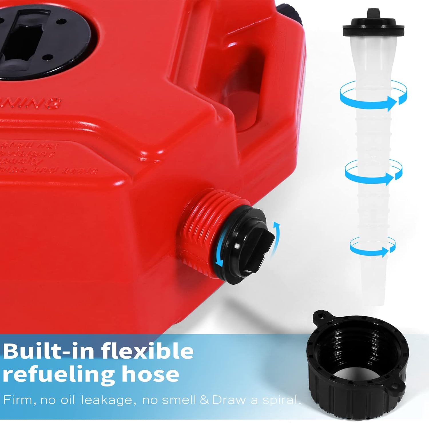 Rxicdeo Gas Can 5L/1.3 Gallon Poly Gas Can Gallon Container Red Pack of 2