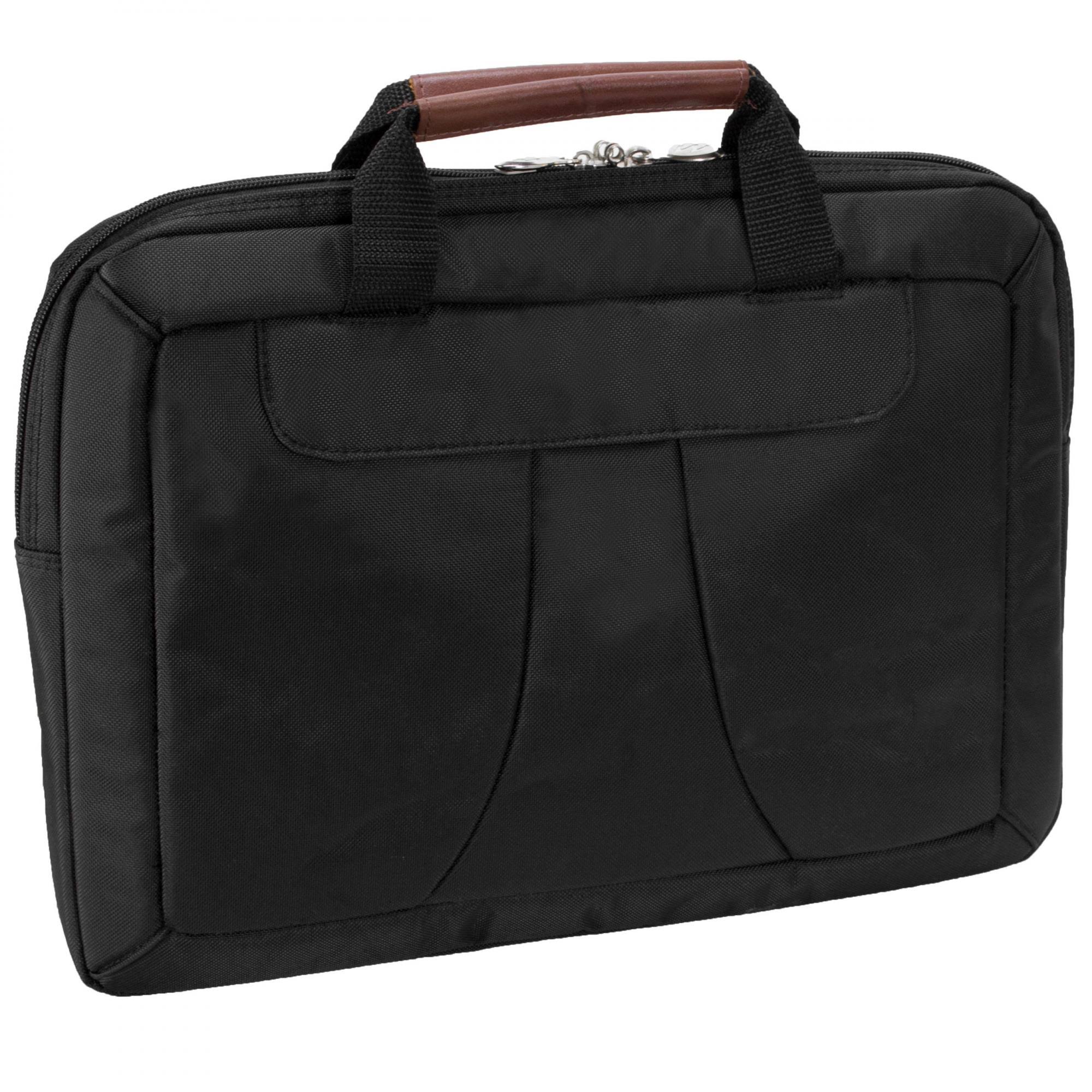 McKlein USA Ohare Leather Fly Through Checkpoint Friendly 17x22 Detachable Wheeled Laptop Case Brown