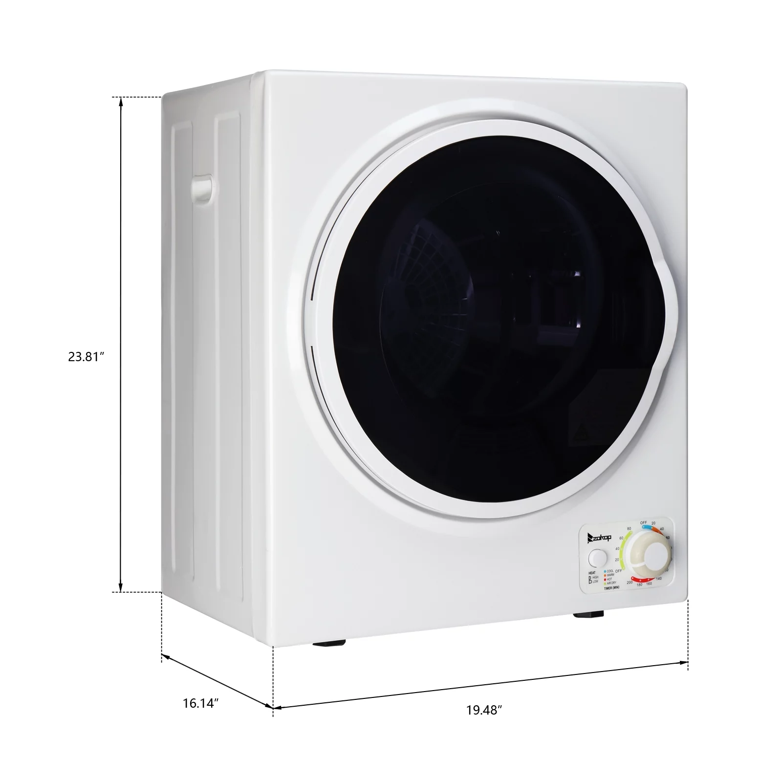 iRerts Portable Clothes Dryer, 850W 1.6cu ft Front Load Electric Clothes Dryer, Compact Laundry Dryer with Stainless Steel Tub, Wall Mount Kit