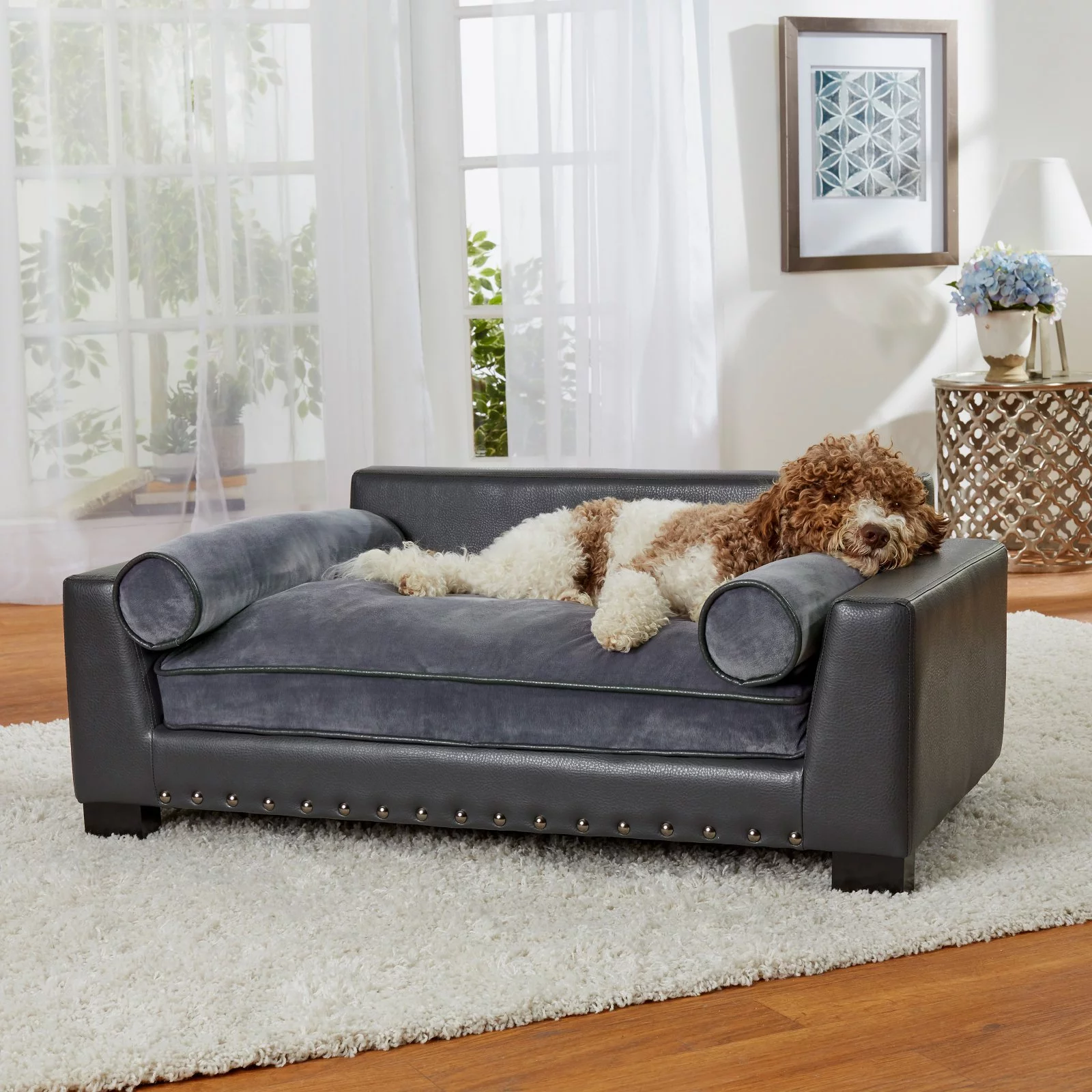 Enchanted Home Pet Skylar Sofa Pet Dog Bed, White