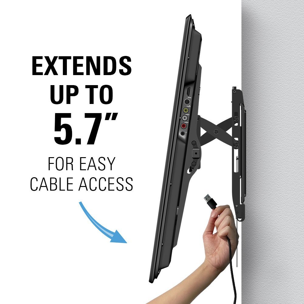 Sanus Advanced Tilt Premium Universal TV Wall Mount for 46” to 90” Flat-Panel TVs - Low Profile, Smooth Extension & Easy to Install - Model VLT6-B1