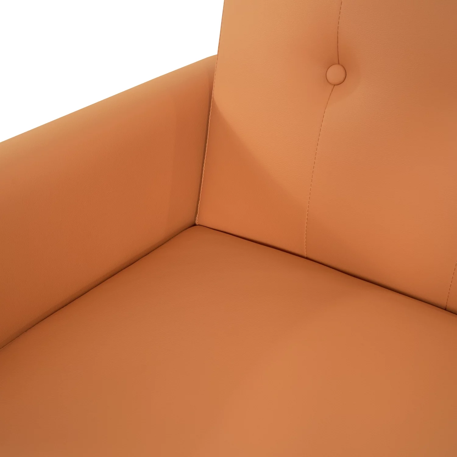 Naomi Home Monica Mid Century Style Futon Sofa Bed-Color:Caramel,Material:Air Leather