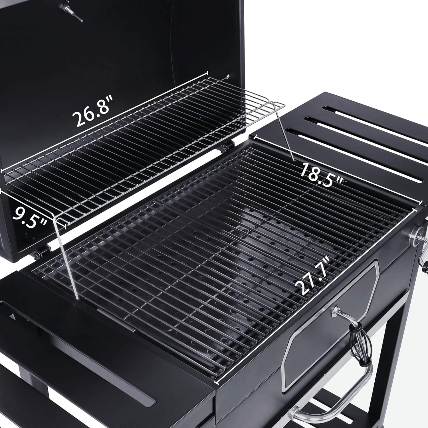 Royal Gourmet CD2030AN 30-Inch Charcoal Grill, Deluxe BBQ Smoker Picnic Camping Patio Backyard Cooking, Black
