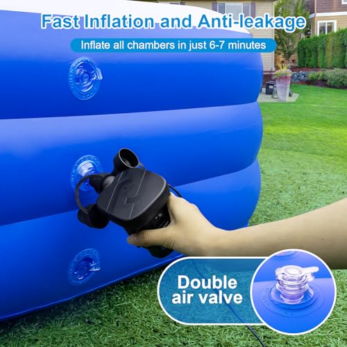 Extra Large Inflatable Pool for Family, 180'' x 76'' x 22'' Full-Sized Blow Up Pool for Adults