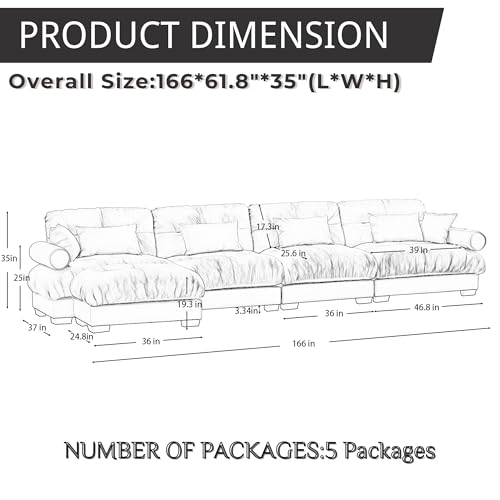 130" Modular Sectional Sofa,Velvet Upholstered Couches for Living Room,3 Seater Green Sofa Couch with Movable Ottoman