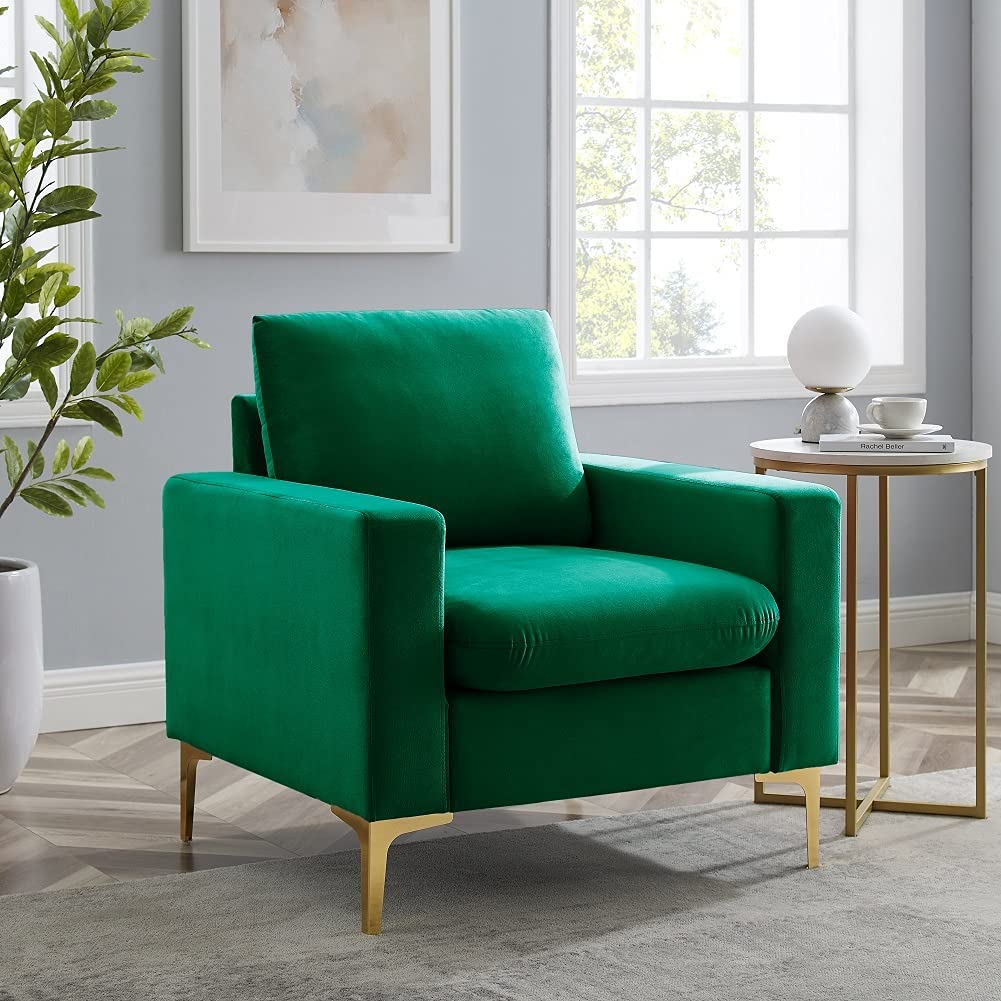 Hbaid velvet decorative chair, sofa chair comfortable single sofa high back club armchair