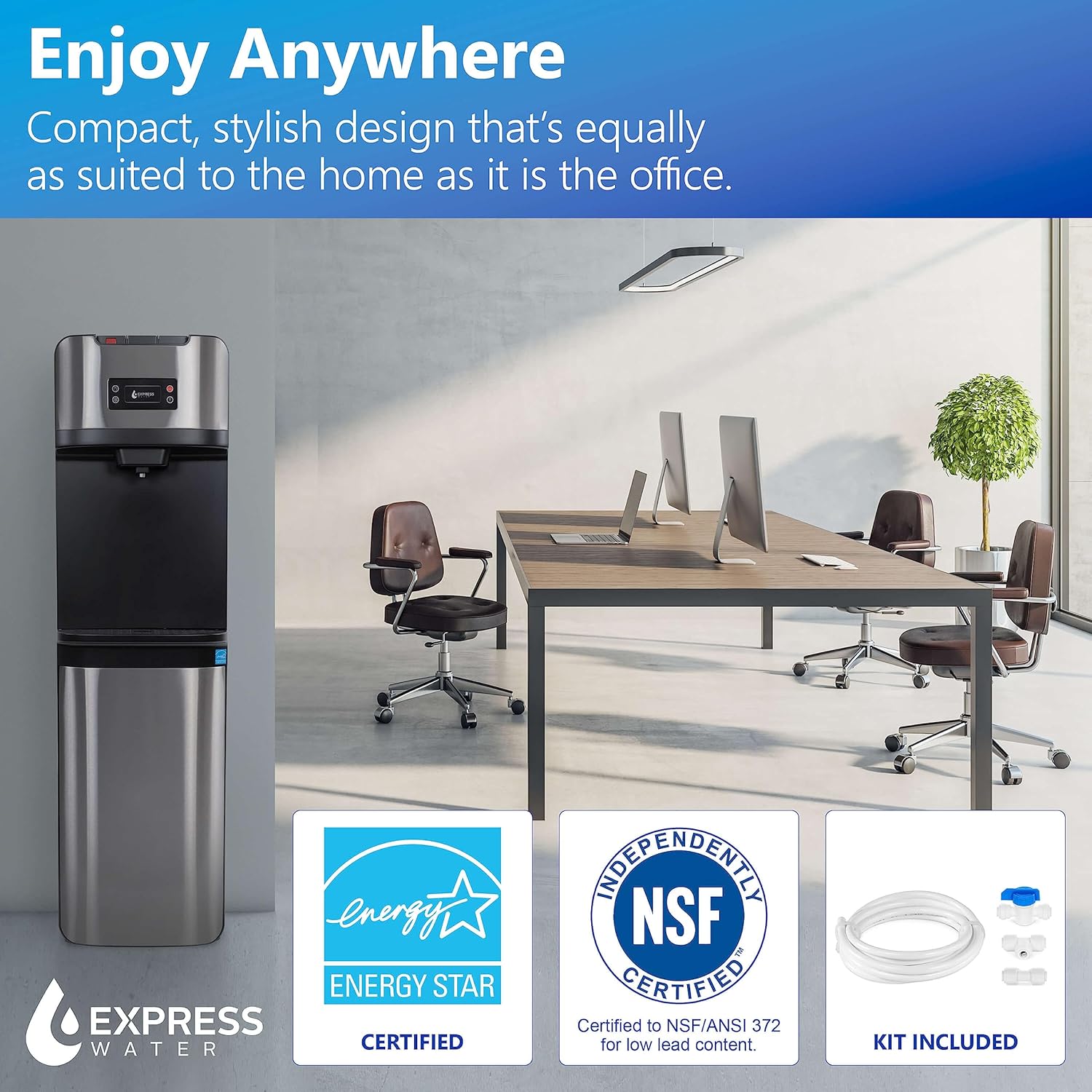 Express Water Water Dispenser for 5 Gallon Bottle Bottom Loading or Direct Point of Use - 3 or 5 Gallon Water Dispenser Hot, Cold, Room Temp