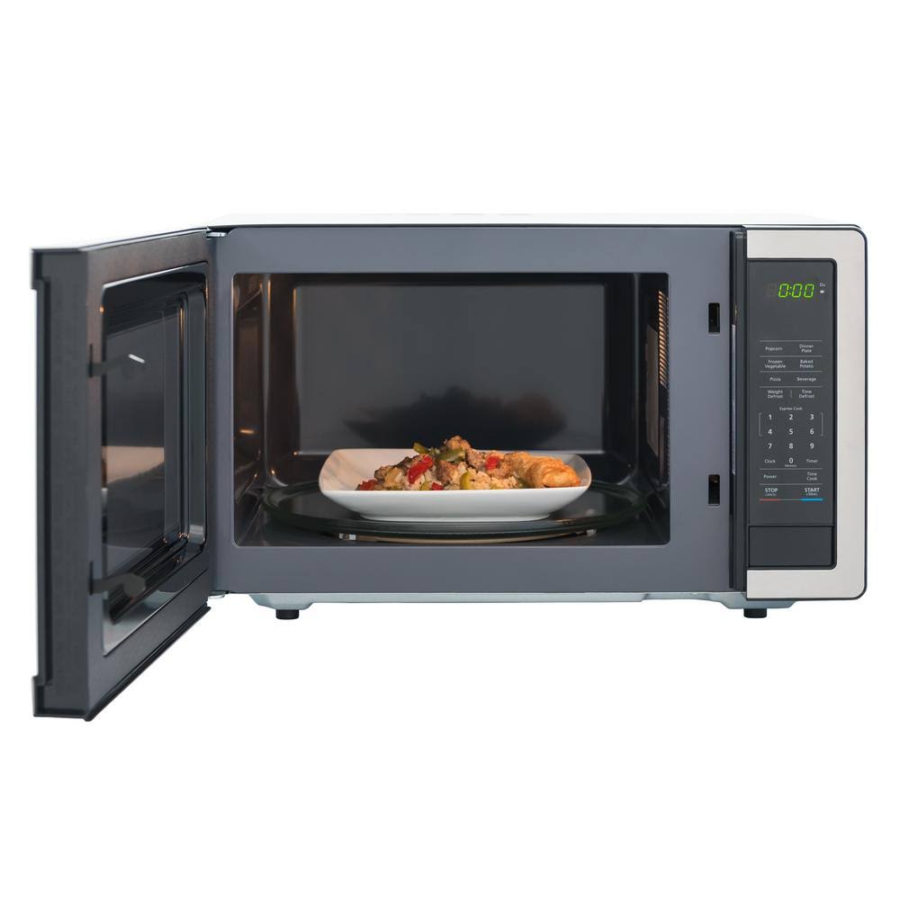 Magic Chef 1.1 Cu. ft. Countertop Microwave in Stainless Steel with Gray Cavity