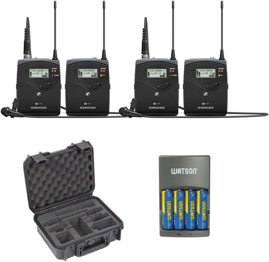 Sennheiser ew 112P G4 Camera-Mount Wireless Microphone System with ME 2-II Lavalier Mic G (2-Pack)