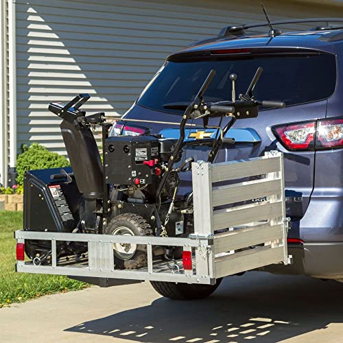 ELEVATE OUTDOOR Deluxe Aluminum Cargo Carrier with Folding Loading Ramp - Class III 2" Hitches - 500 lb. Cap