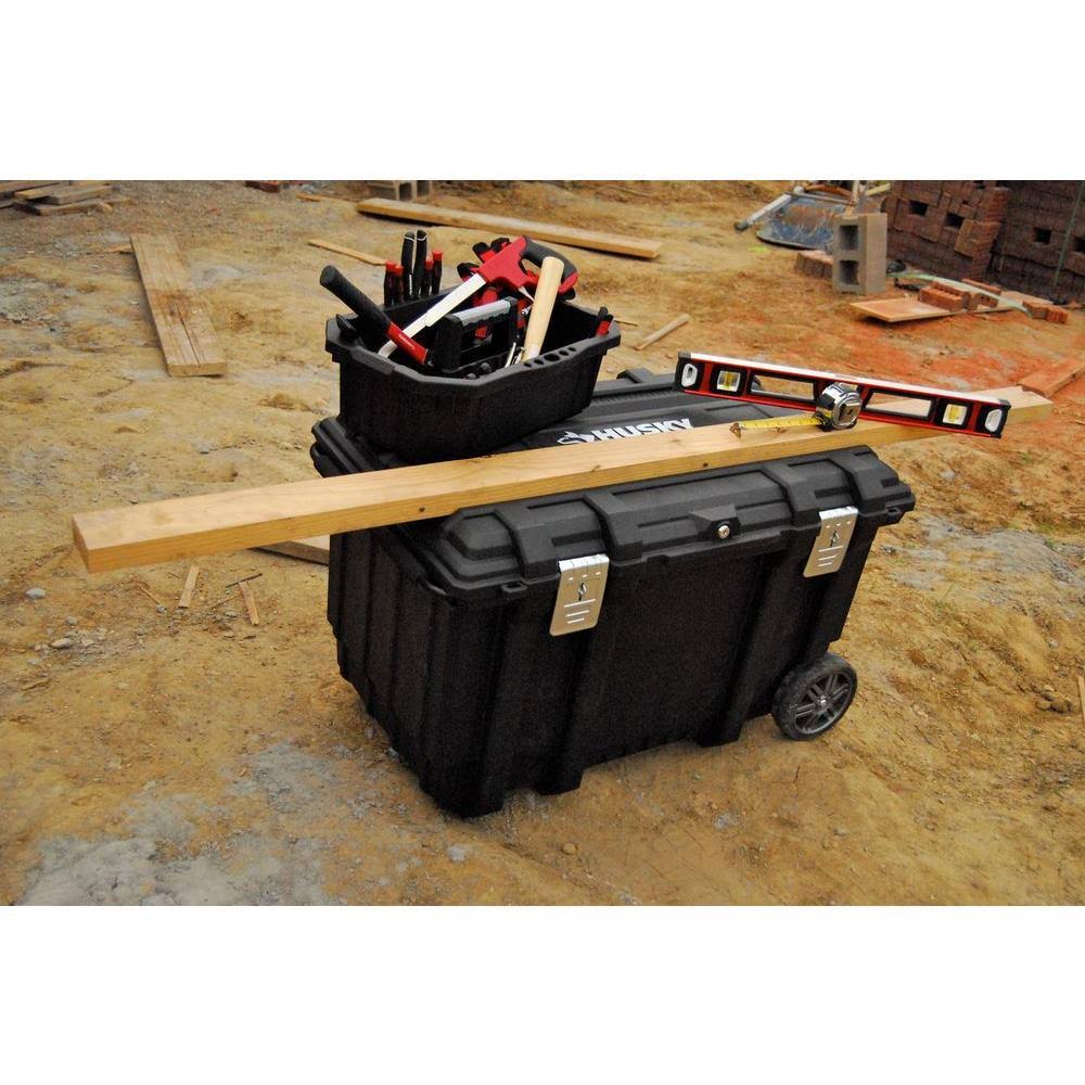 Husky 209261 37 in. Mobile Job Box Utility Cart Black