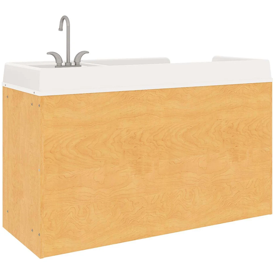 Tot Mate Toddler Walk-Up Baby Changing Table with Sink and Steps, Nursery Furniture, Maple Wood
