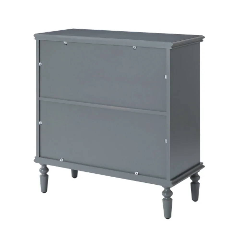 Melampous 32" Tall 2-Door Accent Cabinet-GRAY  Modern + Grey + Wood