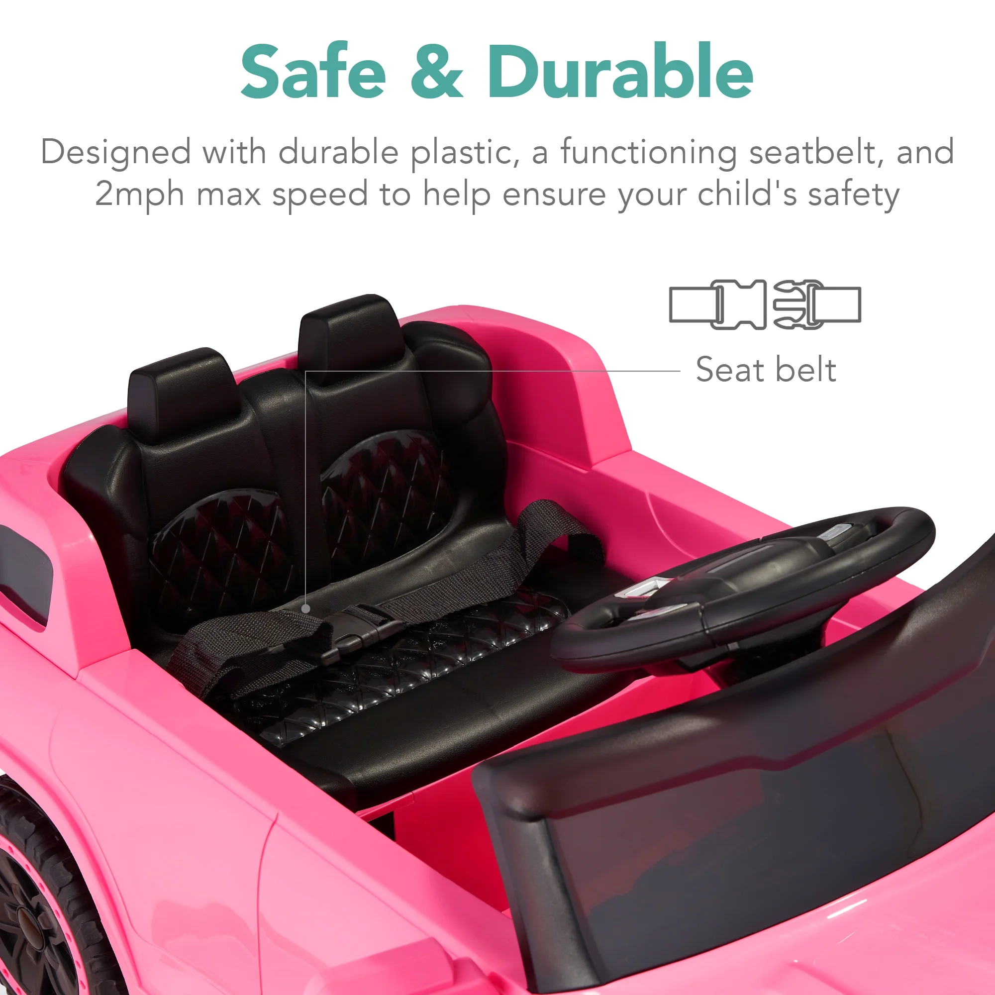 Best Choice Products 6V Kids Ride On Car Truck w/ Parent Control, 3 Speeds, LED Headlights, MP3 Player, Horn - Pink