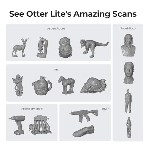 Creality CR-Scan Raptor Pro 3D Scanner for 3D Printing, 22+7 Blue Laser Lines, 30-60fps High Frame Scanning, 24-Bit Full-Color Scans