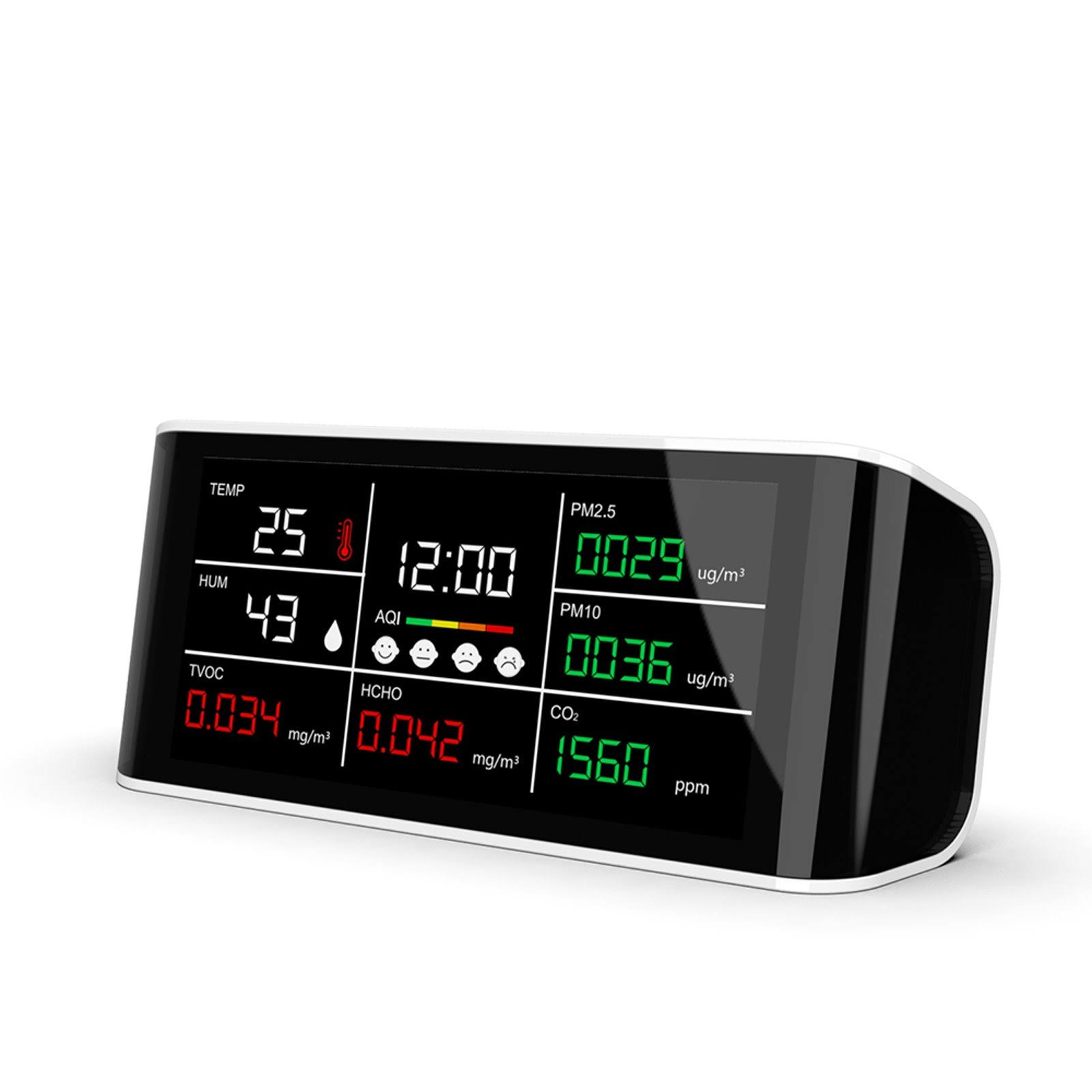 Tomtop E14288 Dm69 Portable Air Quality Analyzer Digital Common Display Screen CO2 PM2.5 PM10 Hcho TOVC Temperature Humidity Det