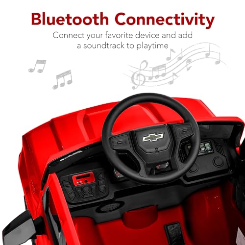 Best Choice Products 12V Licensed Chevrolet Silverado Ride On Truck, Electric Car Toy w/Parent Remote Control, Truck Bed Storage, Bluetooth Speaker