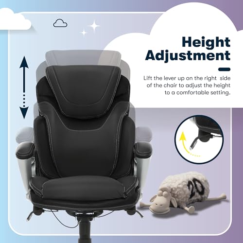 Serta Bryce Executive Office Chair, Ergonomic Computer DeskChairs with Patented AIR Lumbar Support, Comfy Body Pillows, Height Adjustable