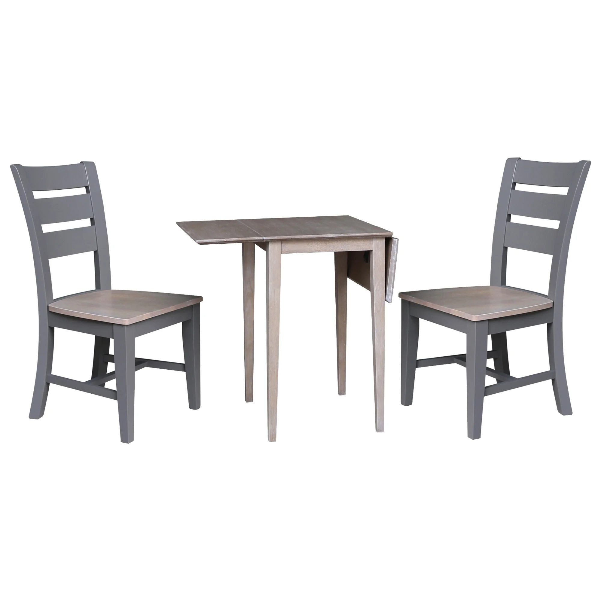 Small Solid Wood Dual Drop Leaf Table with 2 Chairs