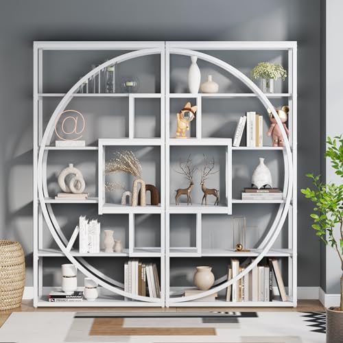 Tribesigns Bookshelf, Industrial 5-Tier Etagere Bookcase, 70.8 inch Tall Bookshelf with 8 Open Storage Shelf