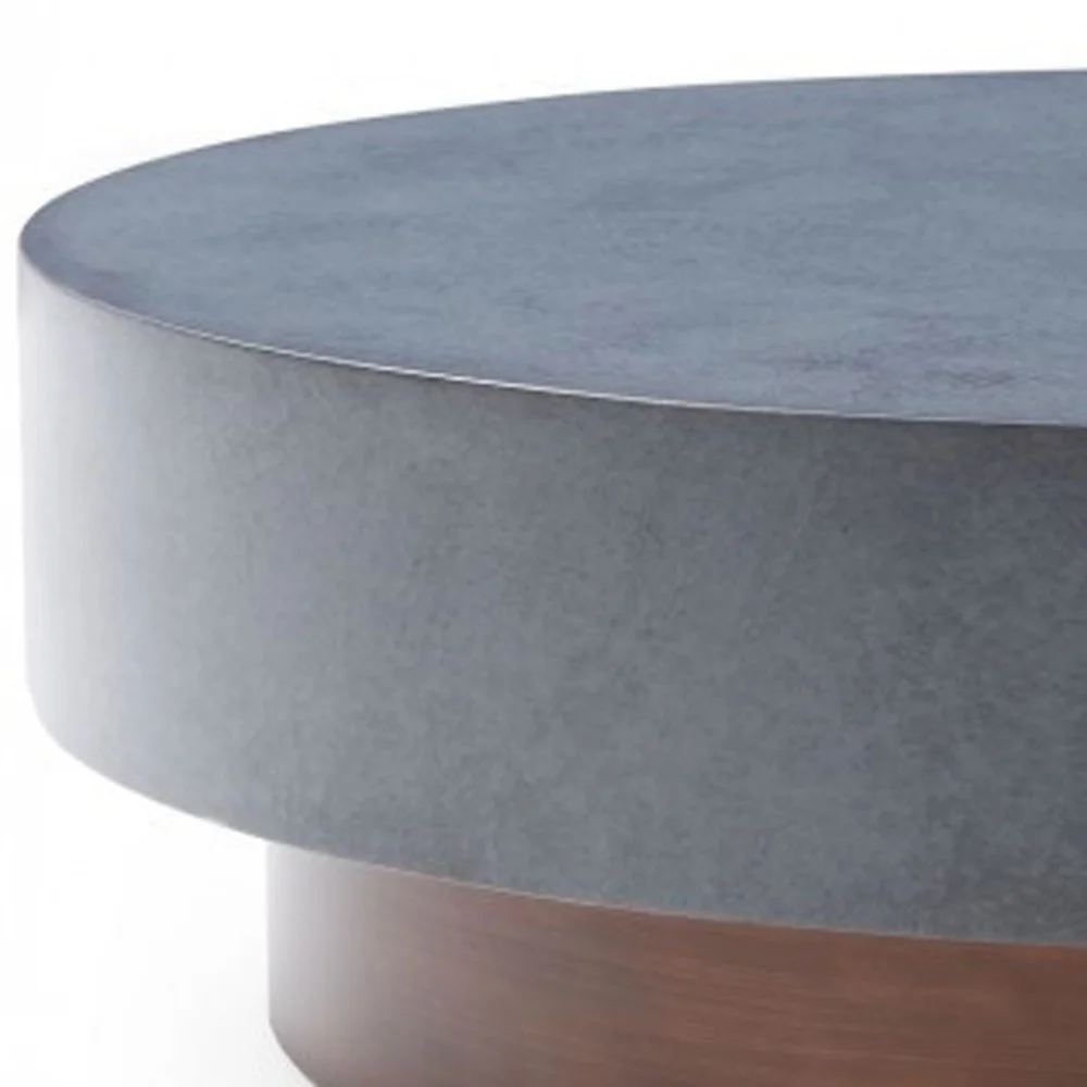HomeRoots 489058 48 in. Antique Copper & Grey Steel Round Coffee Table