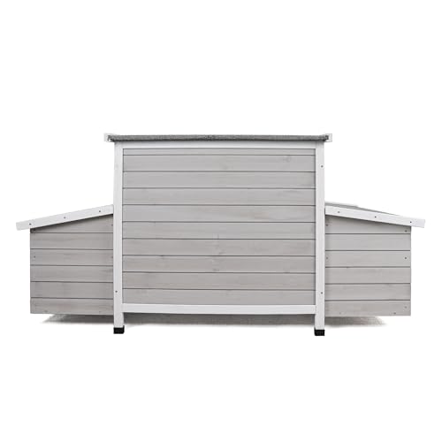 122" Large Chicken Coop with Run,Outdoor Chicken Run W/Nesting Box & Perch,Wooden Hen House W/Ramp & Sliding Trays