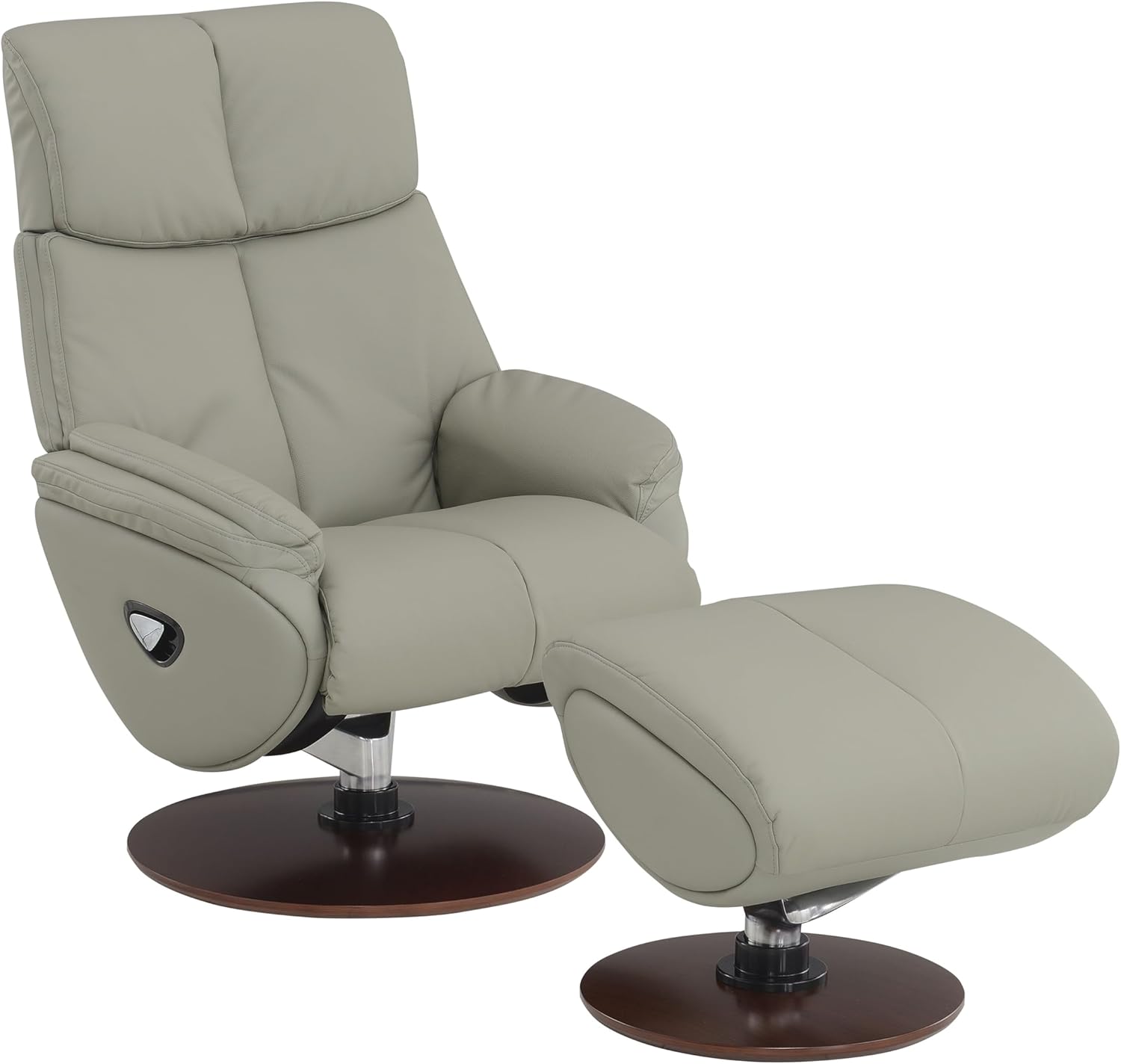 Genuine Leather Swivel Chair with Ottoman - Swivel Recliner Chair with Reclining and Swivel Function