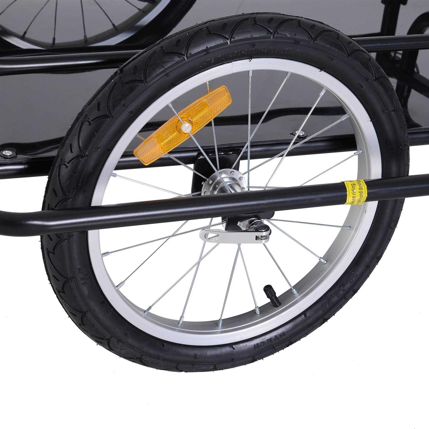Aosom Folding Bike Cargo Trailer Cart with Seat Post Hitch - Sports Supplies Online Store