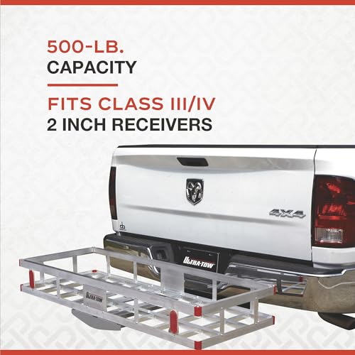 Ultra-Tow Aluminum Hitch Cargo Carrier - 500-Lb. Capacity, Silver, 60in. x 22.5in. x 8in.H