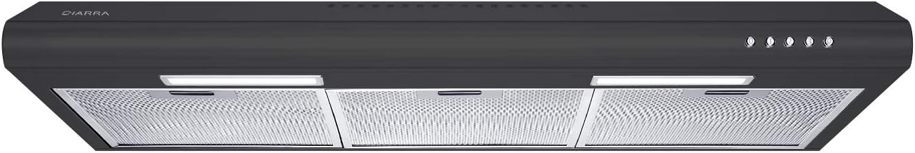 CIARRA Ductless Range Hood 30 inch Under Cabinet Slim Hood Vent for Kitchen Ducted and Ductless Convertible CAS75918BN