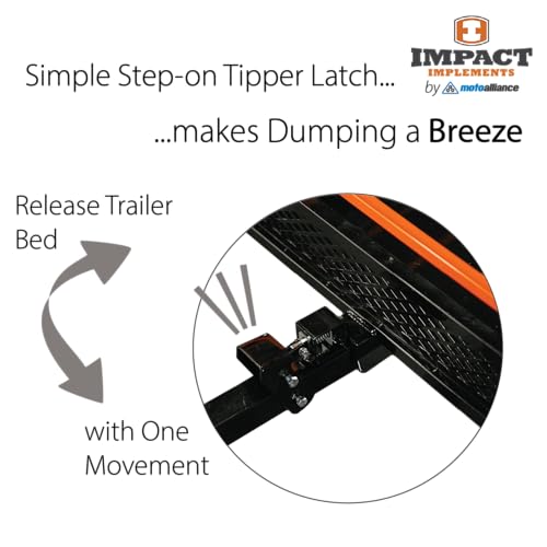 Impact IMPLEMENTS® 1500lb Utility Cart Cargo Trailer with Solid Steel Floor for Lawn/Garden Tractors, ATV's