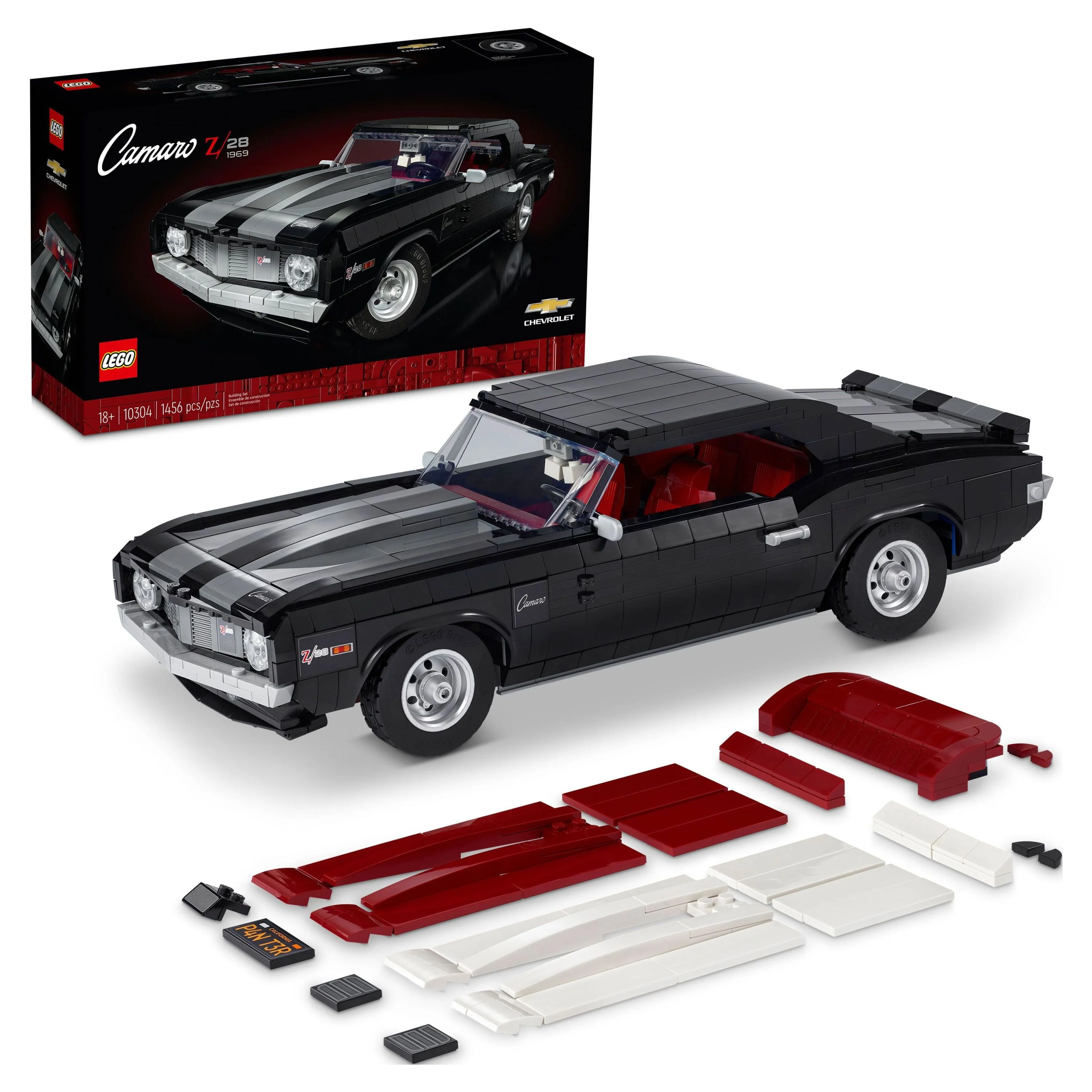 LEGO Icons Chevrolet Camaro Z28 10304, Customizable Classic Car Model Building Kit for Adults, Vintage American Muscle Car, Great Gift Idea