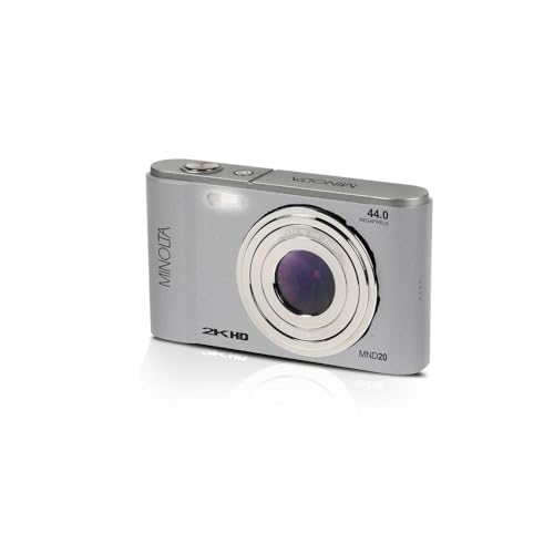 Minolta MND20 44MP Digital Camera &ndash; 2.7K Ultra HD Video, 16X Digital Zoom, Anti-Shake Stabilization, Time Lapse, Face Detection