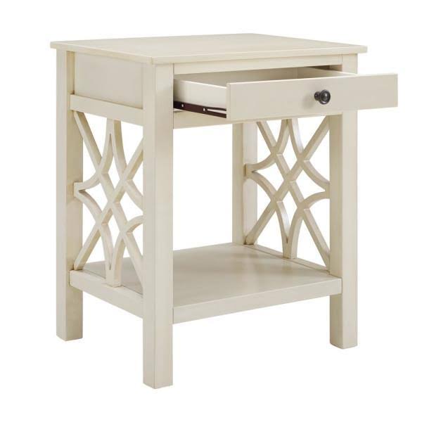 Linon Home Decor Sloane Antique White End Table