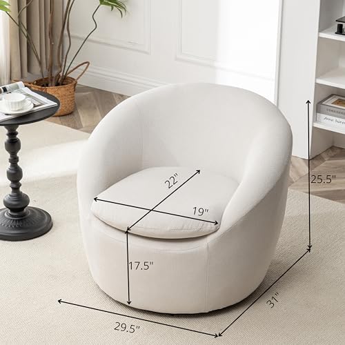 360 Swivel Accent Barrel Chair with Storage Ottoman & Headrest