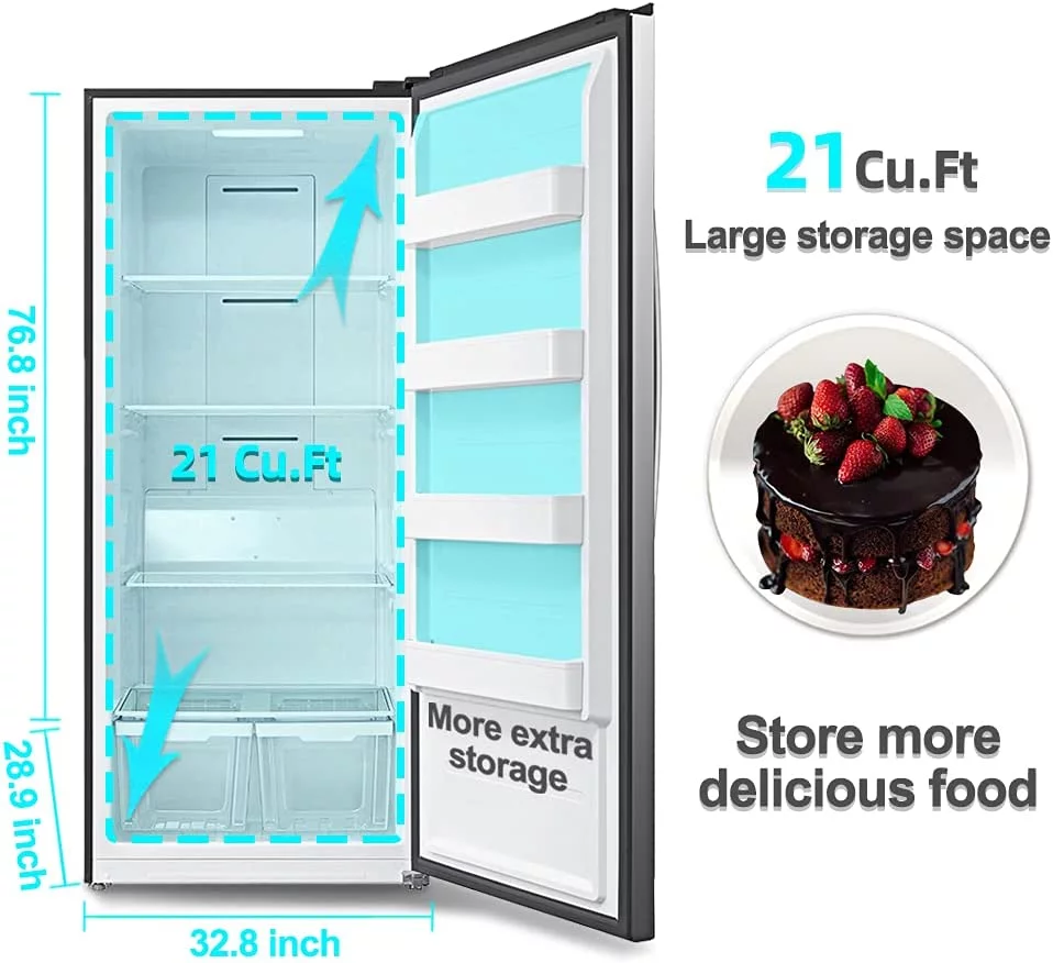 Smad 21 Cu.ft. Upright Convertible Freezer/Refrigerator, Quick Freeze for Garage, Kitchen, Home - Radiant Selections