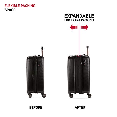 SwissGear 7272 Energie Expandable Hardside Luggage with Spinner Wheels and TSA Lock, Gunmetal, Carry-On 19-Inch