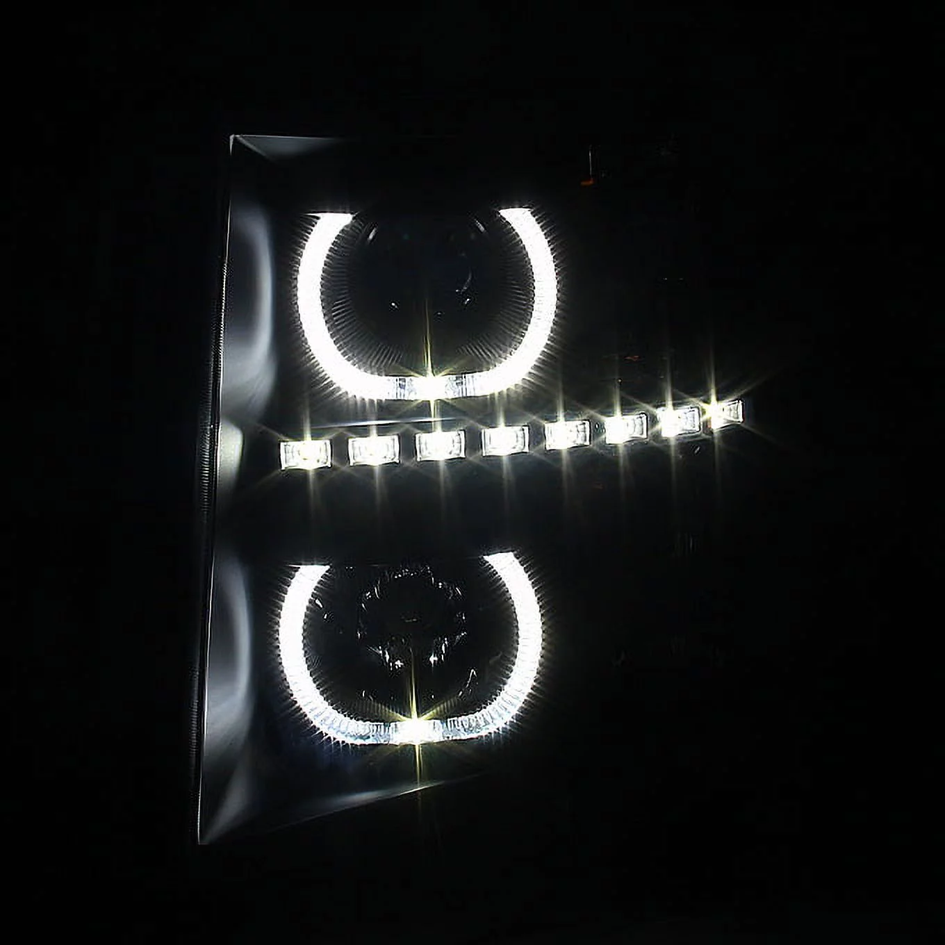 AKKON - For Black Smoked For 07-13 Silverado 1500 2500 3500 HD LED Halo Projector Headlights+ LED Tail Light
