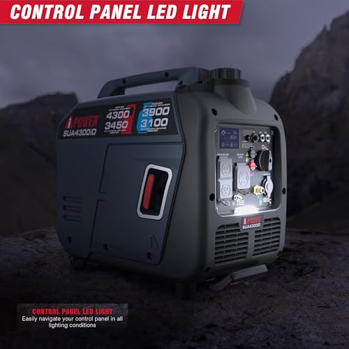 A-iPower 7600W Dual Fuel Quiet Portable Inverter Generator, Electric Start RV Ready, EPA & CARB Compliant CO Sensor