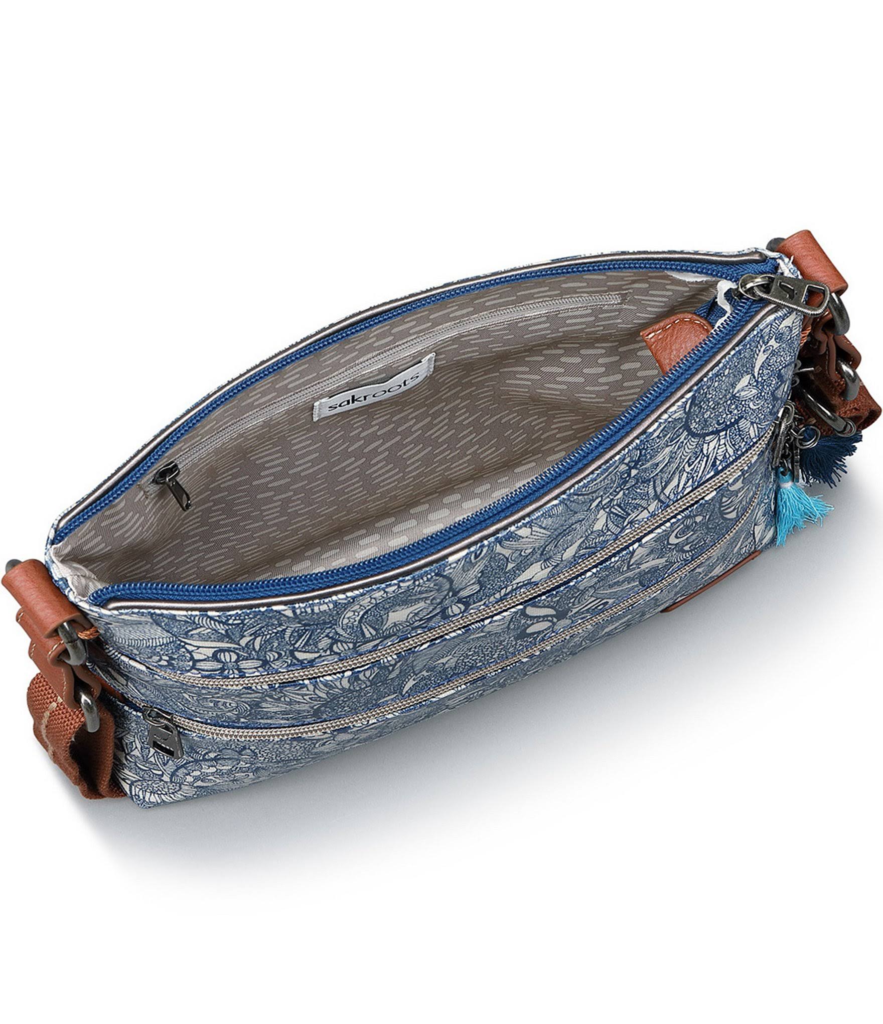Sakroots Basic Double Zip Crossbody Bag - Multi in Bloom
