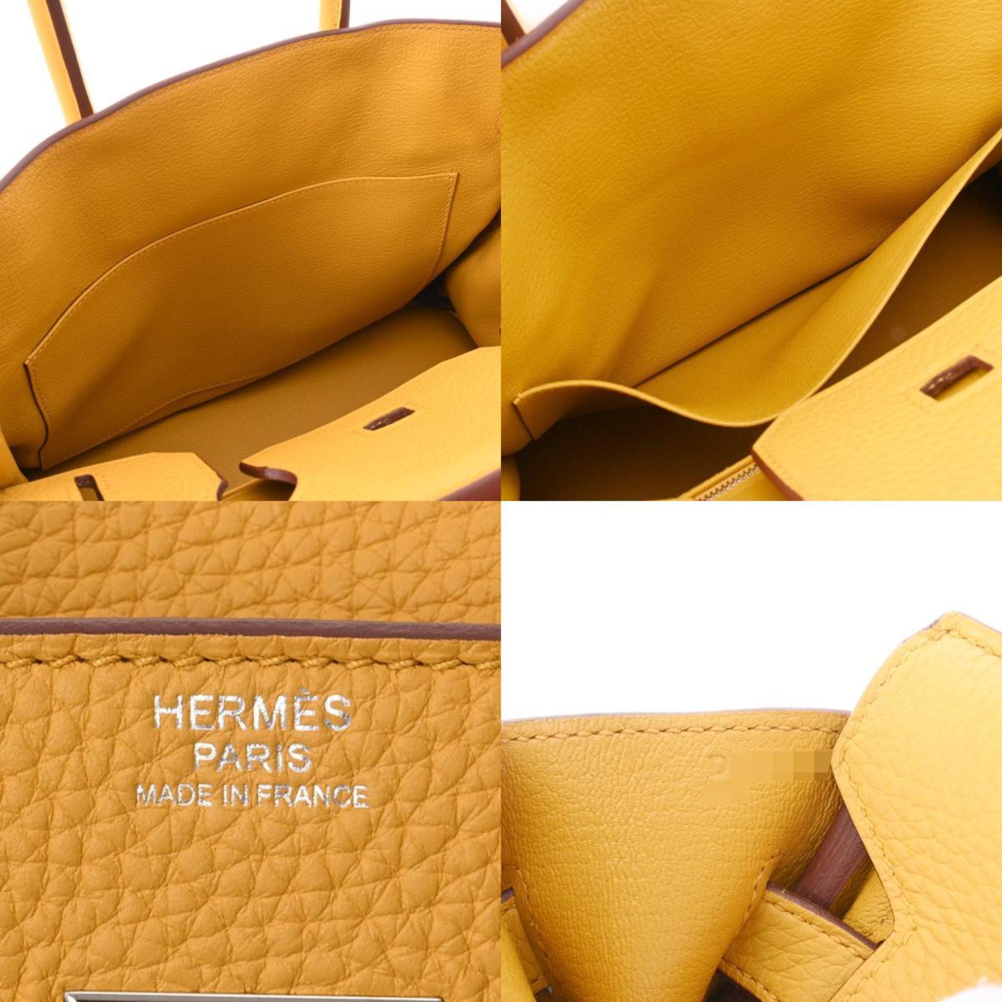 Pre-Owned HERMES Hermes Birkin 30 Jaune Ambre D Engraved (around 2019) Ladies Taurillon Clemence Handbag (Like New)