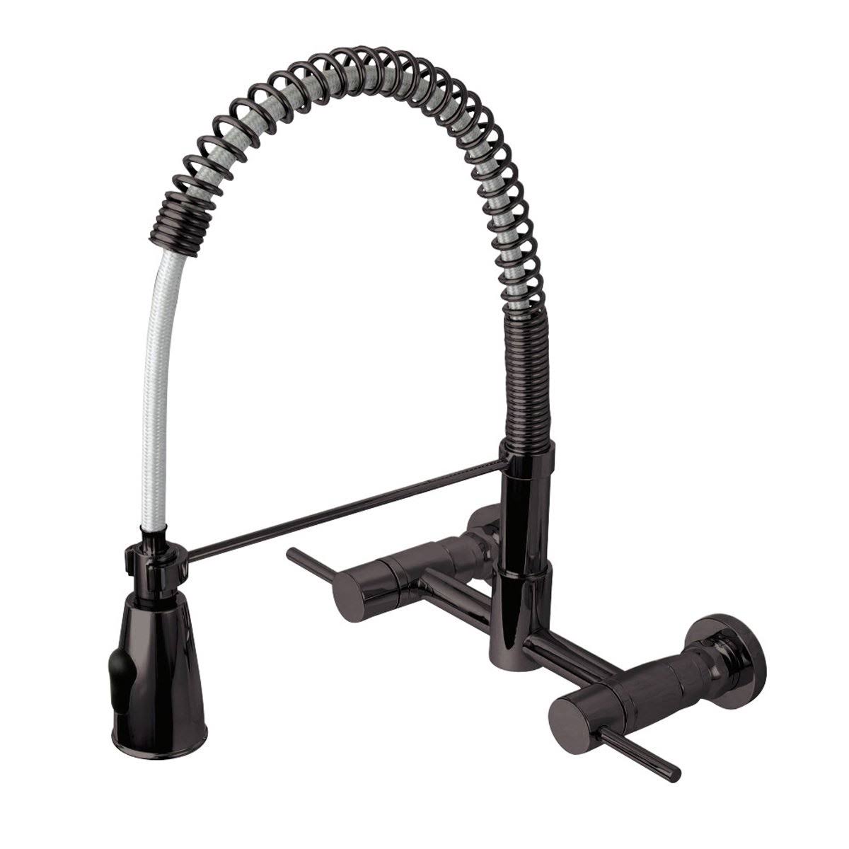 Kingston Brass GS8285DL Concord 2-Handle Wall Mount Pull-Down Kitchen Faucet, Oil Rubbed Bronze